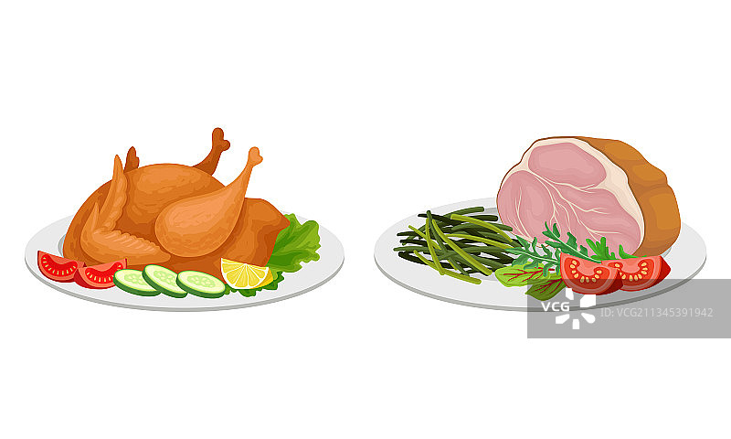 烤鸡肉类菜肴图片素材