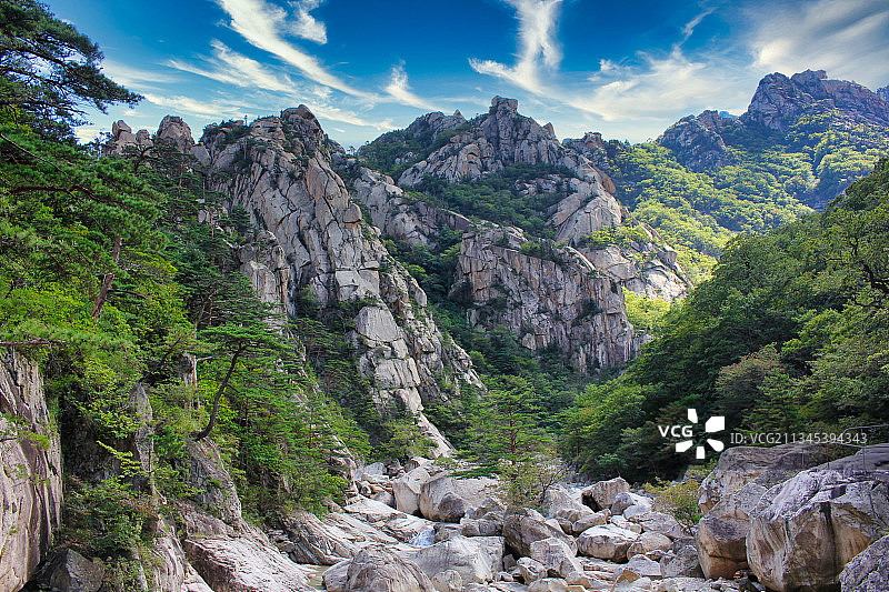 朝鲜江原道金刚山风光图片素材