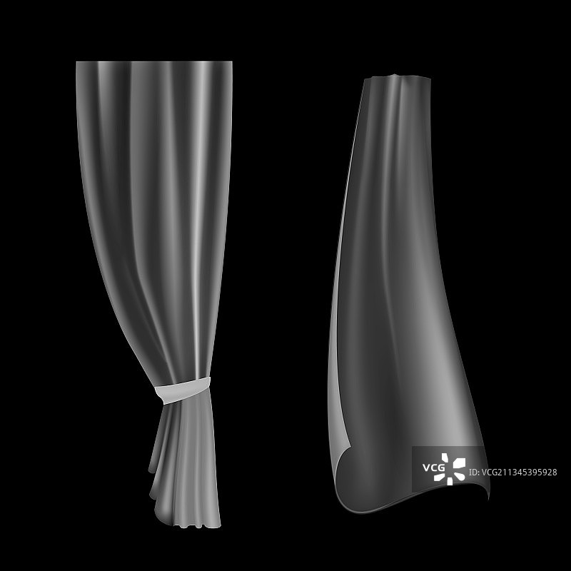 透明的波浪窗帘逼真素材图片素材
