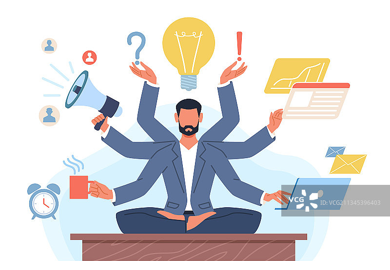 多任务处理的商务男士图片素材