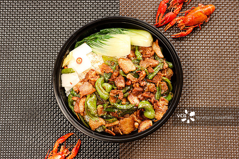 小炒肉套饭图片素材