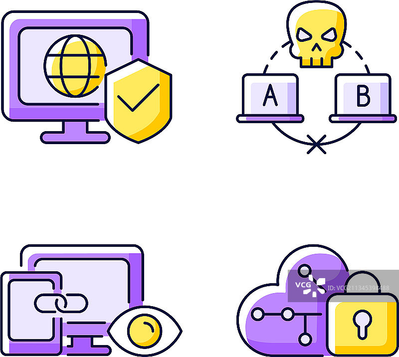 互联网隐私紫色RGB颜色图标集图片素材