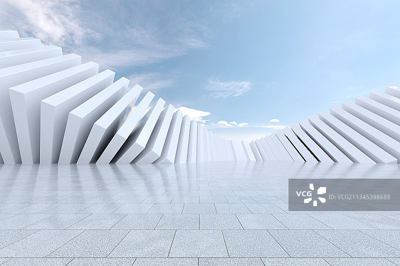 3D现代简洁砖墙空间背景图片素材