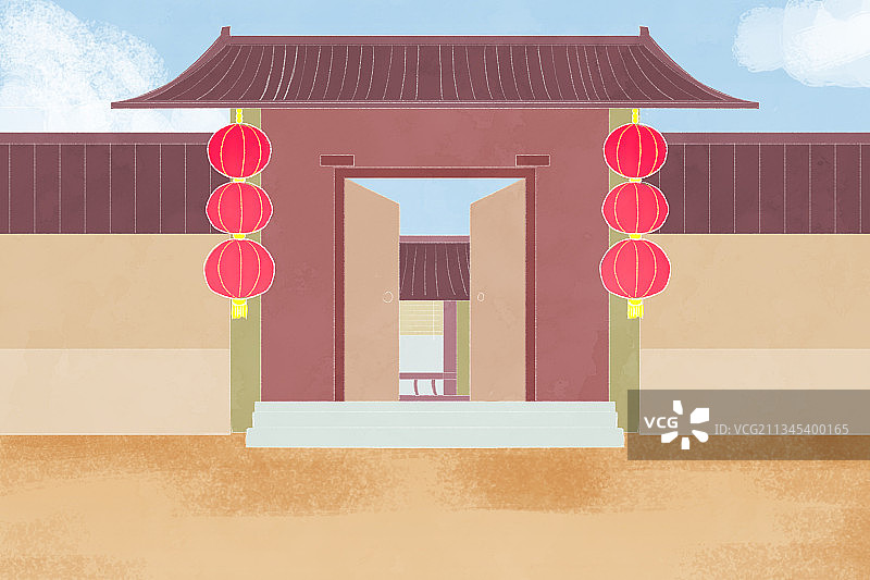 古代庆典街道风景图片素材