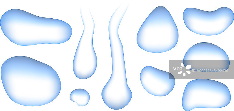 各种简单的水滴形状抽象蓝色图片素材