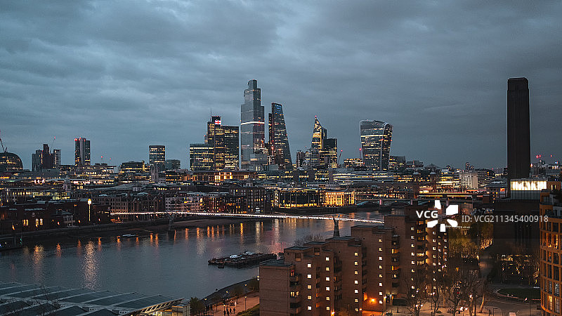 英国伦敦金融城夜景图片素材