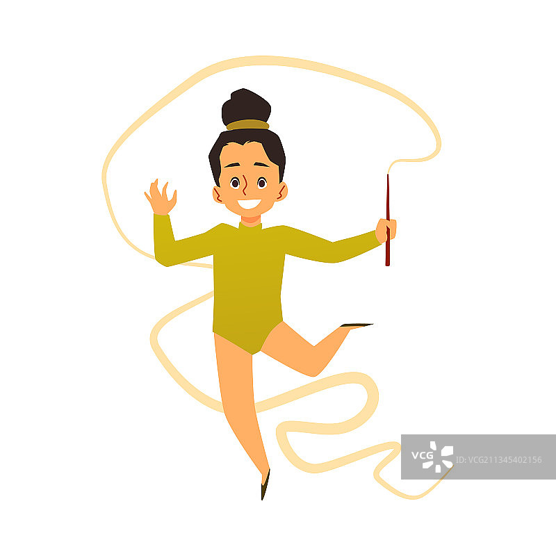 练习体操的可爱小女孩图片素材