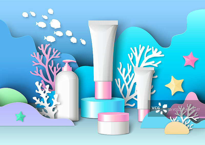海洋化妆品广告模板图片素材