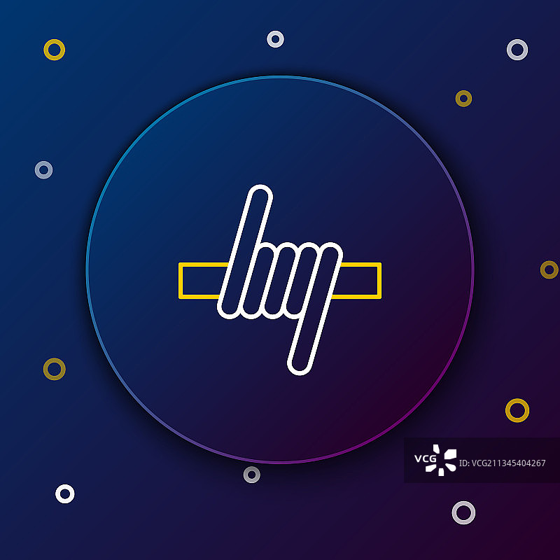 蓝色背景上的线条铁丝网图标图片素材