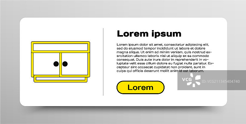 白色背景上的线条抽屉柜图标图片素材