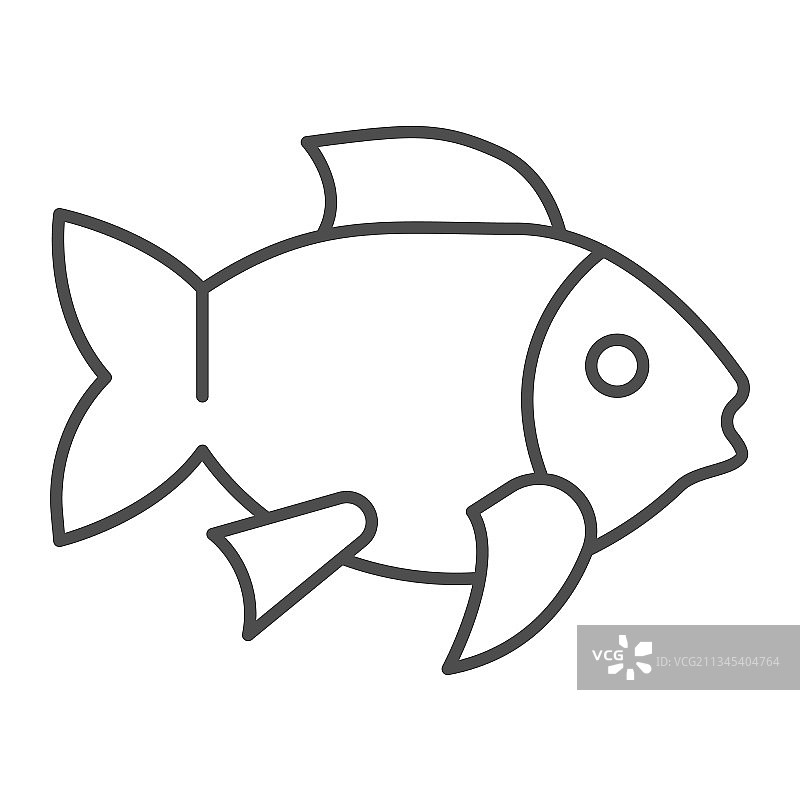 英式早餐概念的鱼类细线图标图片素材