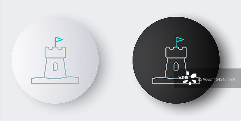 灰色背景上的线条沙塔图标图片素材