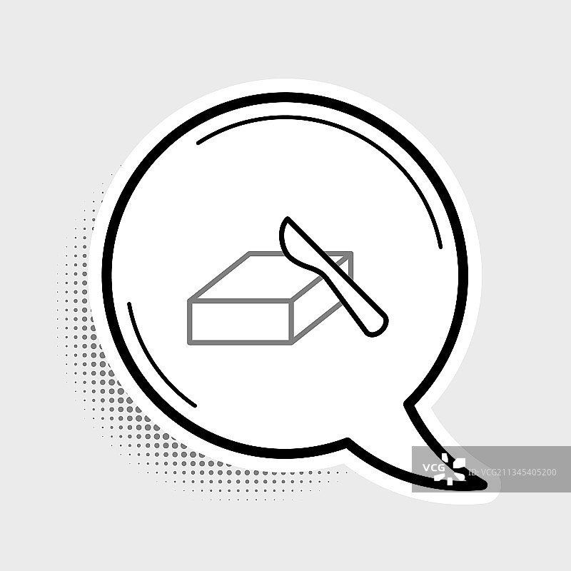 灰色背景上的黄油碟线条图标图片素材