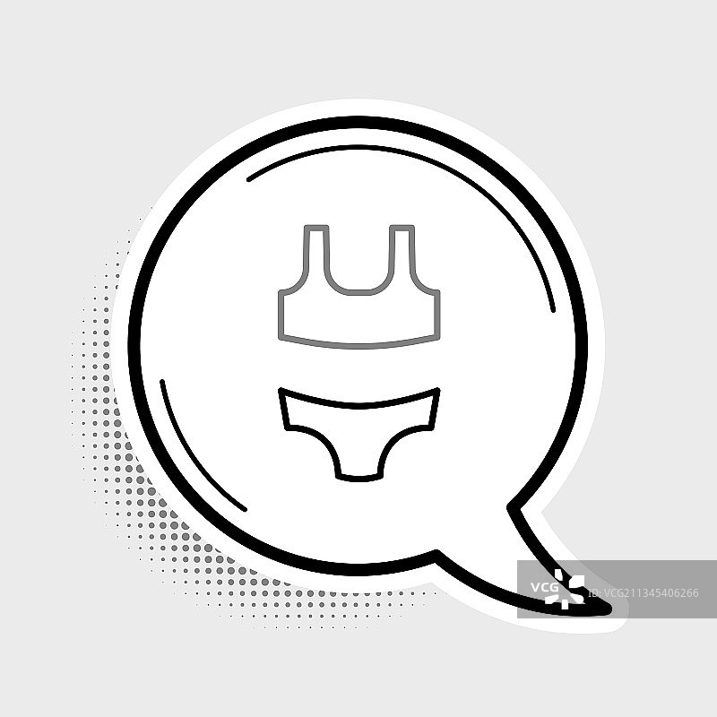 夏季海滩泳装线条图标图片素材