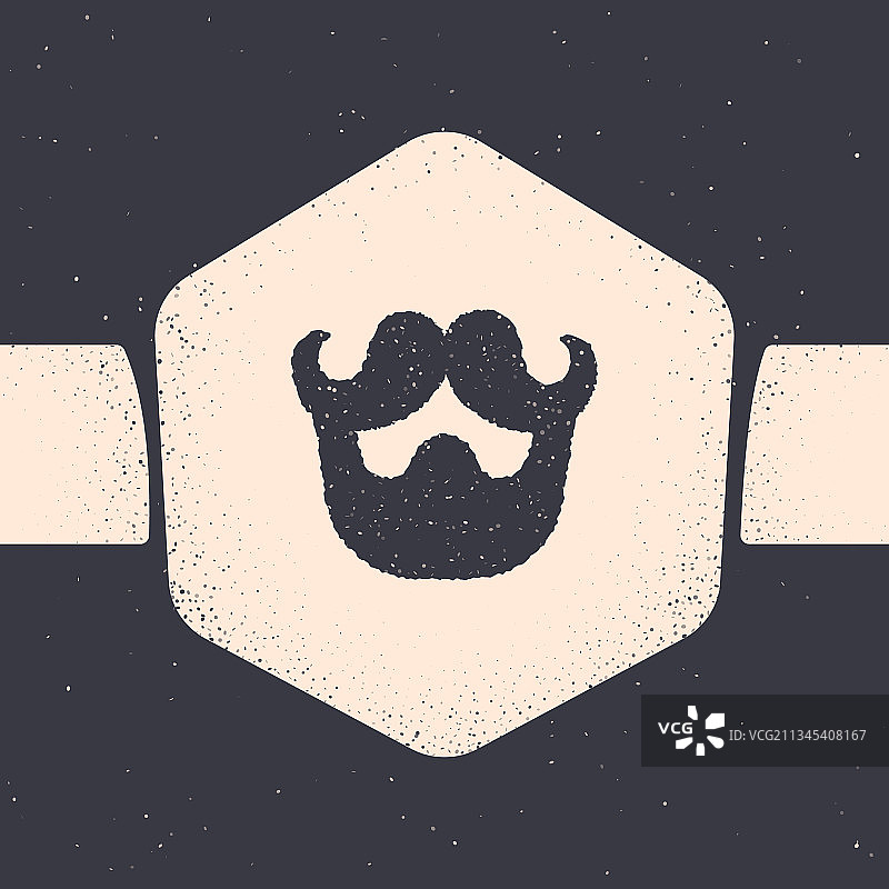 灰色背景上的胡须图标图片素材