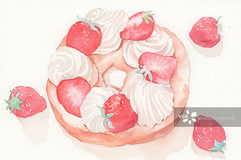 草莓奶油蛋糕图片素材