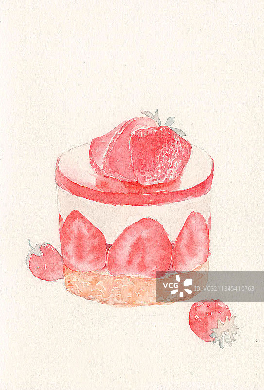 草莓慕斯蛋糕图片素材