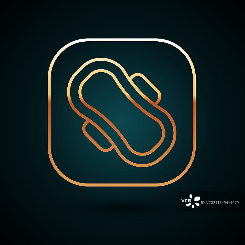 金色线条月经和卫生巾图标图片素材