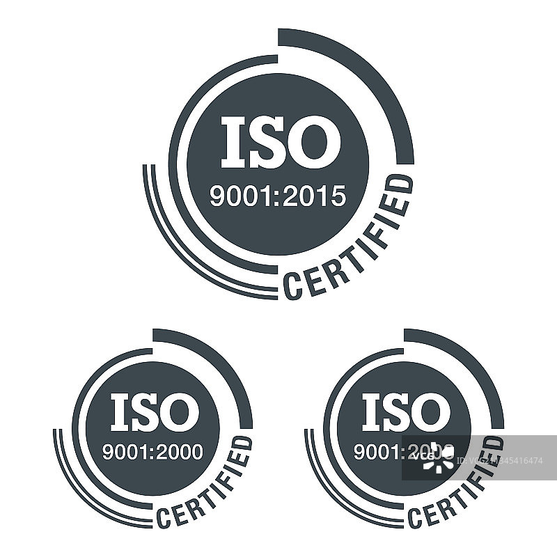 ISO 9001扁平图示（2000、2008和2015版）图片素材