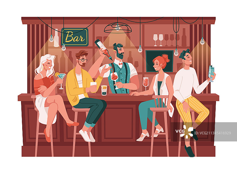 朋友聚会喝鸡尾酒图片素材