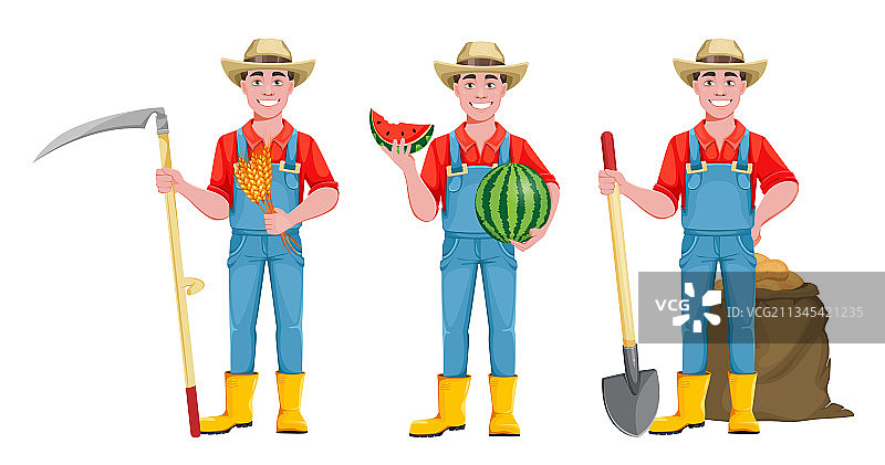 快乐的男农民图片素材