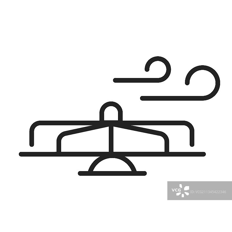 单色线性儿童旋转木马图标图片素材