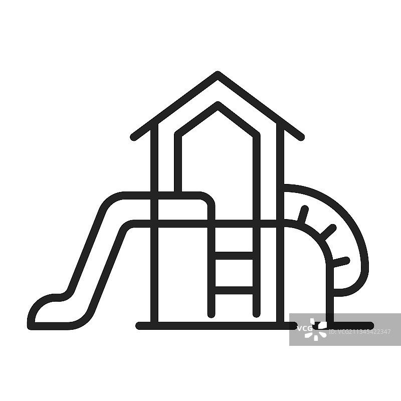 线性简约儿童户外游乐场图标图片素材