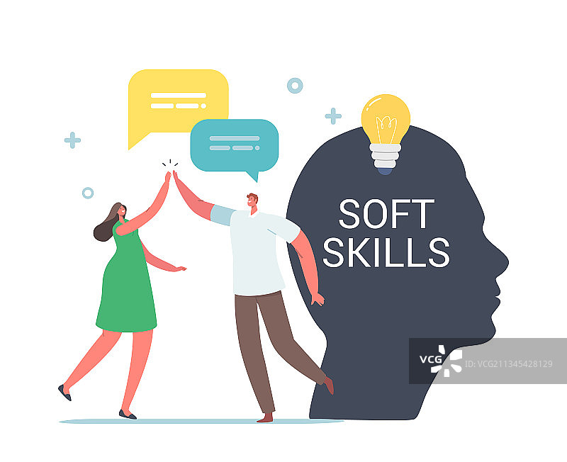 商业概念中的软技能：小同事图片素材
