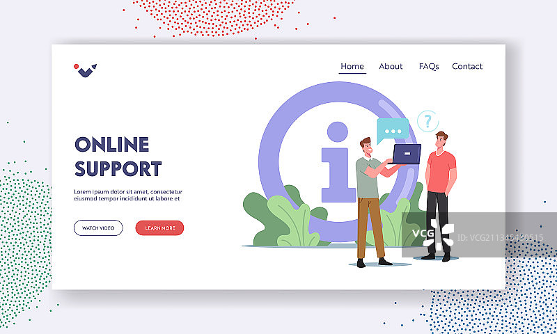 在线支持着陆页模板（男士）图片素材