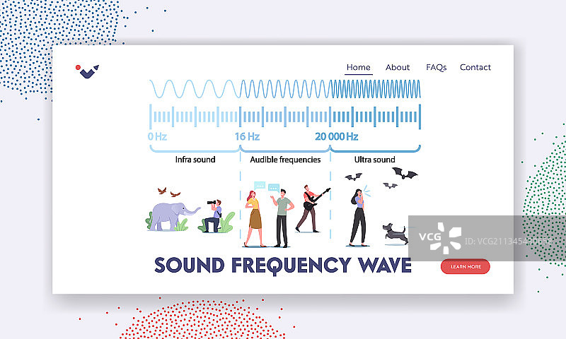 音频频率波着陆页模板图片素材