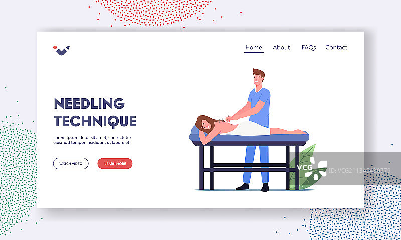女性针灸技术引导页模板图片素材