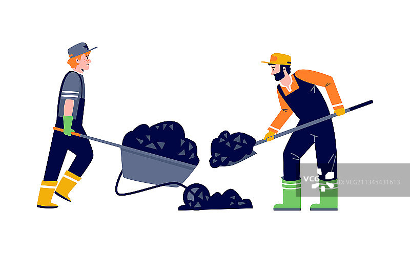 道路工人用平板车铺设沥青图片素材