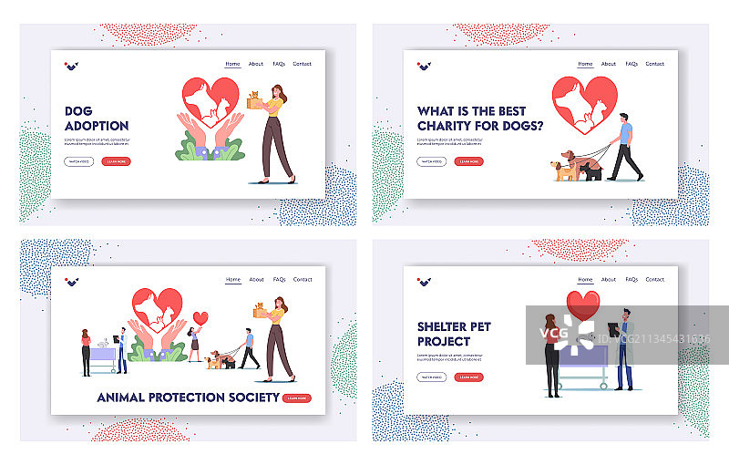 动物保护协会着陆页模板图片素材