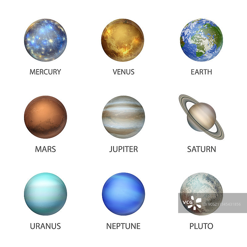 3D逼真太空星球图标合集图片素材