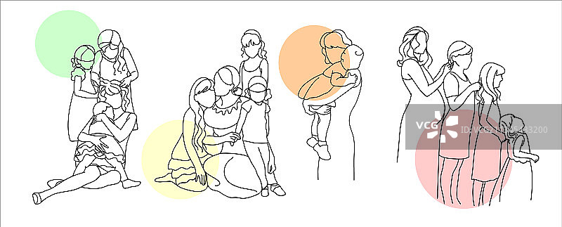 和孩子们的大家庭母亲图片素材