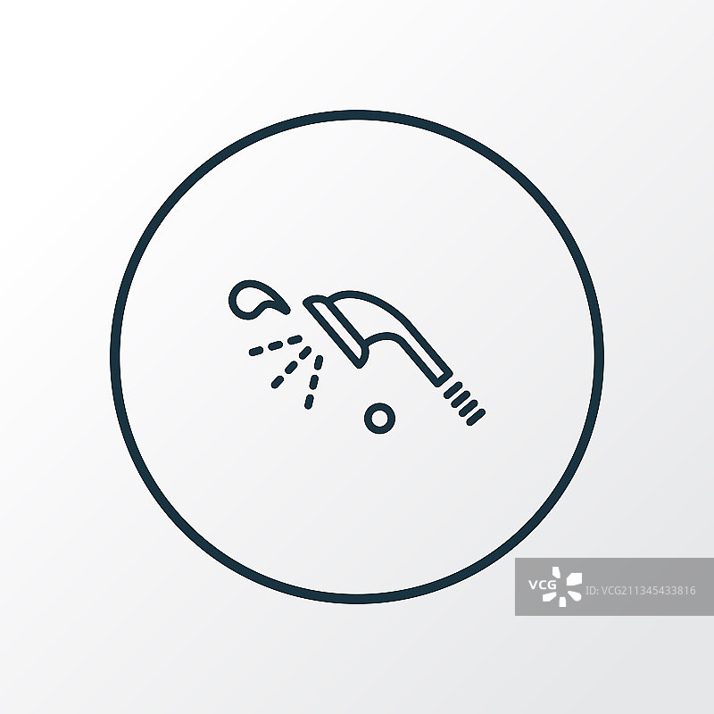 淋浴图标线条符号优质隔离图片素材