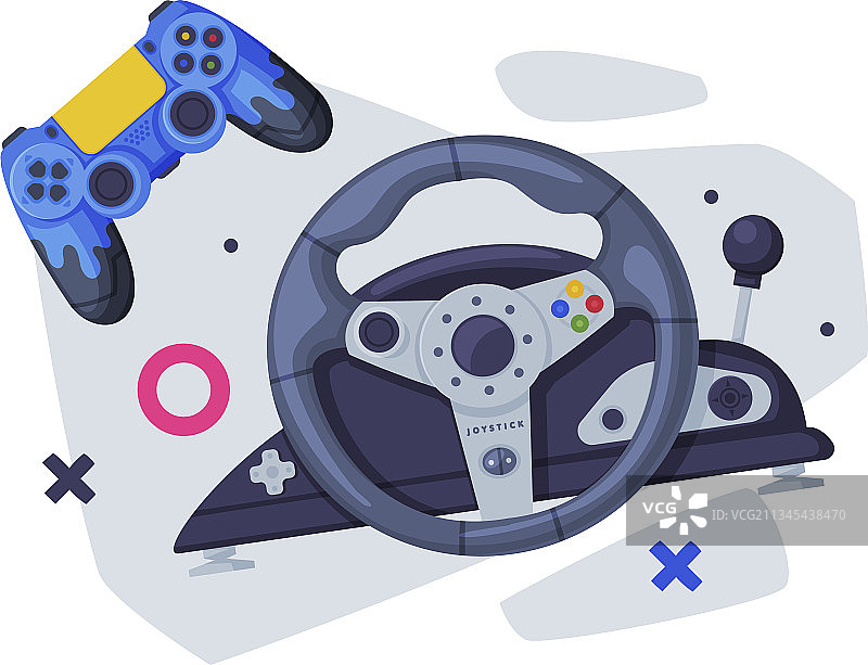游戏操纵杆：现代与复古游戏手柄图片素材
