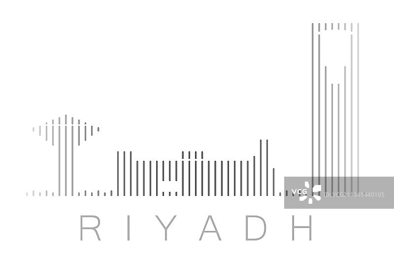 利雅得地标天际线垂直条图片素材