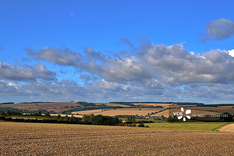 英国东约克郡天空下的农田图片素材