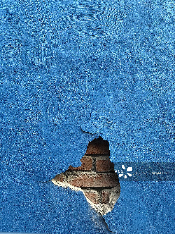 墨西哥城蓝色墙壁全画幅图片素材