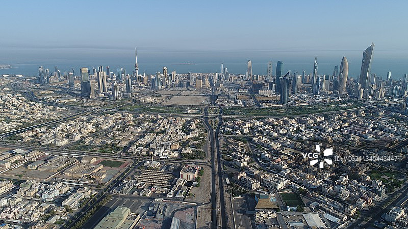 科威特科威特市城市建筑高角度景观图片素材