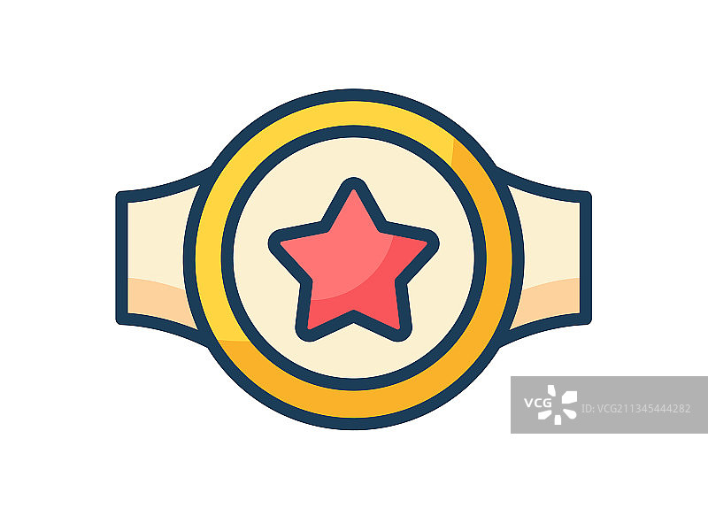 带填充的冠军腰带独立图标图片素材