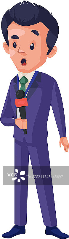 记者男孩卡通人物图片素材