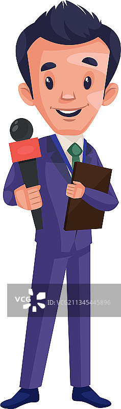 记者男孩卡通人物图片素材