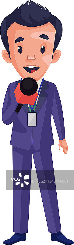 记者男孩卡通人物图片素材