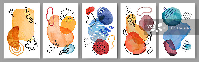 现代抽象水彩海报图片素材