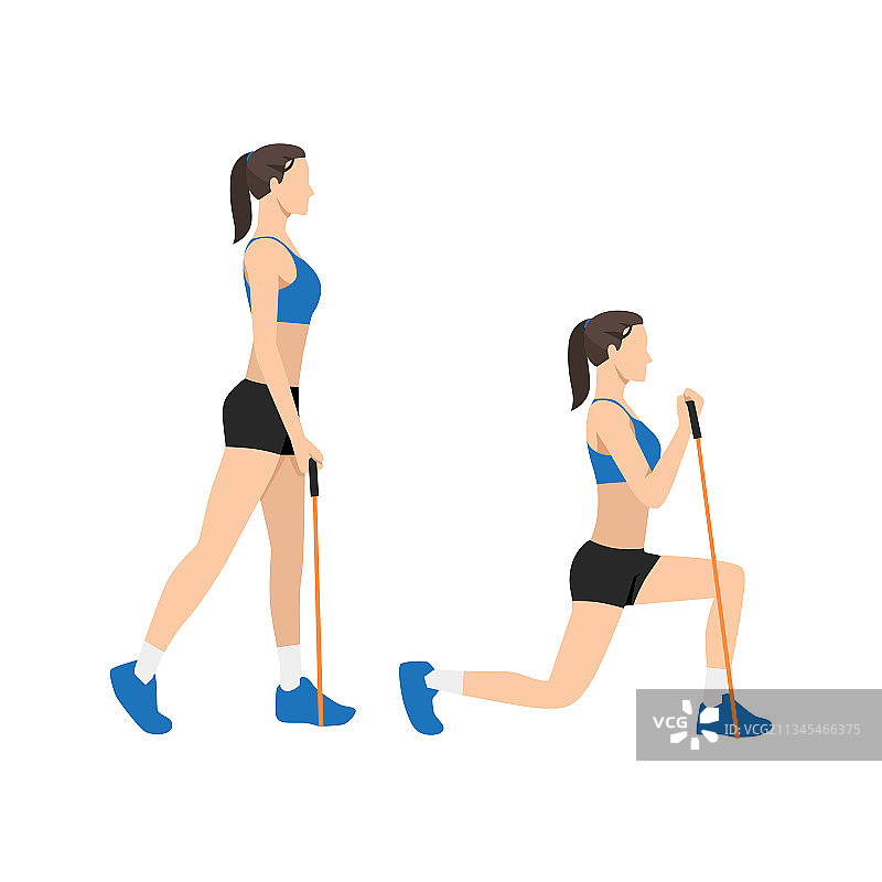 女人做弓步弯举运动图片素材