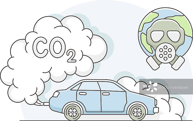 机动车二氧化碳排放示意图片素材