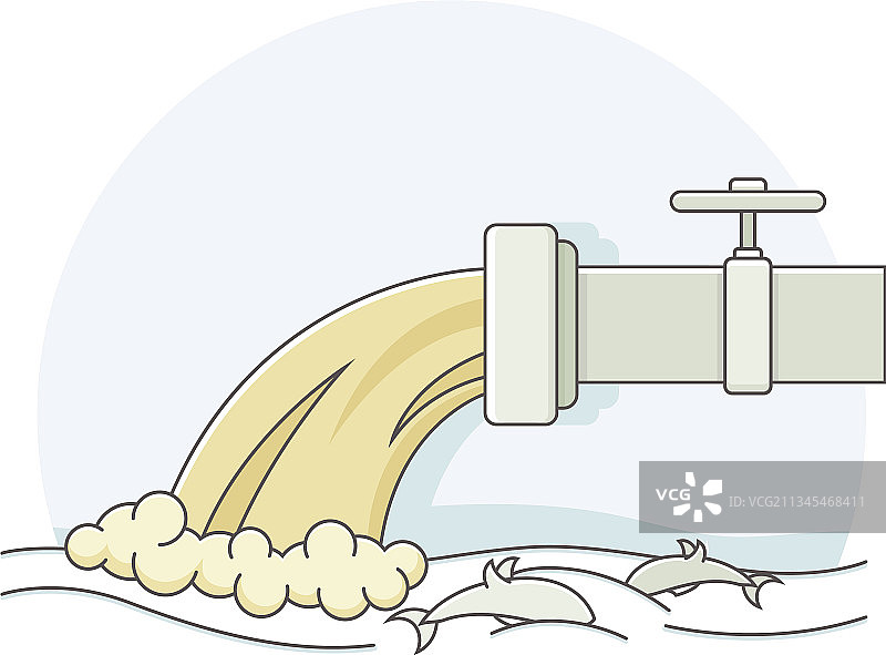 管道排放的脏污水图片素材