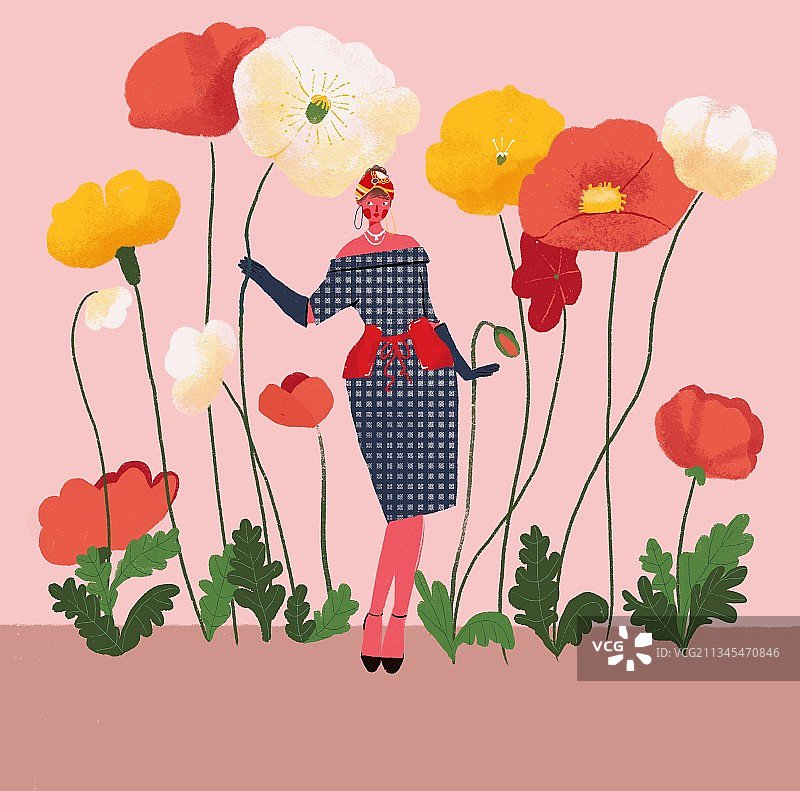 女孩与花2图片素材